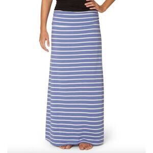 The North Face Ava Blue White Stripe Jersey Knit Maxi Midi Skirt Women's L Large